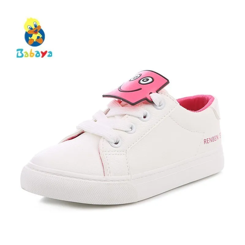

Kids shoes for girl Artificial leather kids casual shoes 2017 spring autumn white girls shoes children sneaker boy running shoes