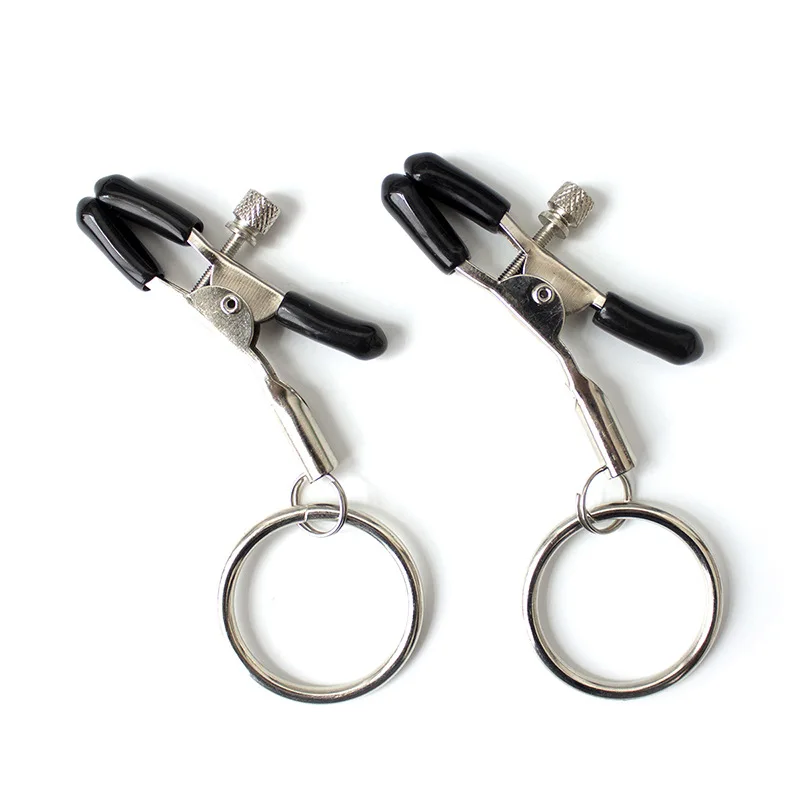 

1 Pair Adjustable Metal Nipples Covers Adult Sexy Stickers Nipple Sucker with Metal Tassel Fetish Flirting Teasing for Women