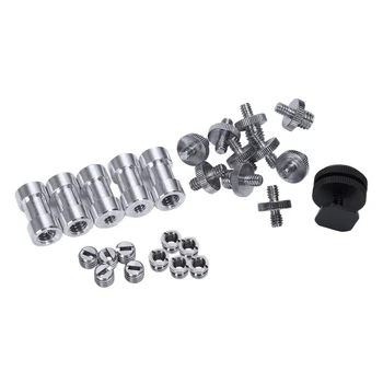 

26 Pieces 1/4 Inch And 3/8 Inch Converter Female Male Threaded Screws Adapter Mount Set For Camera/Tripod/ Monopod/Ballhead/ L
