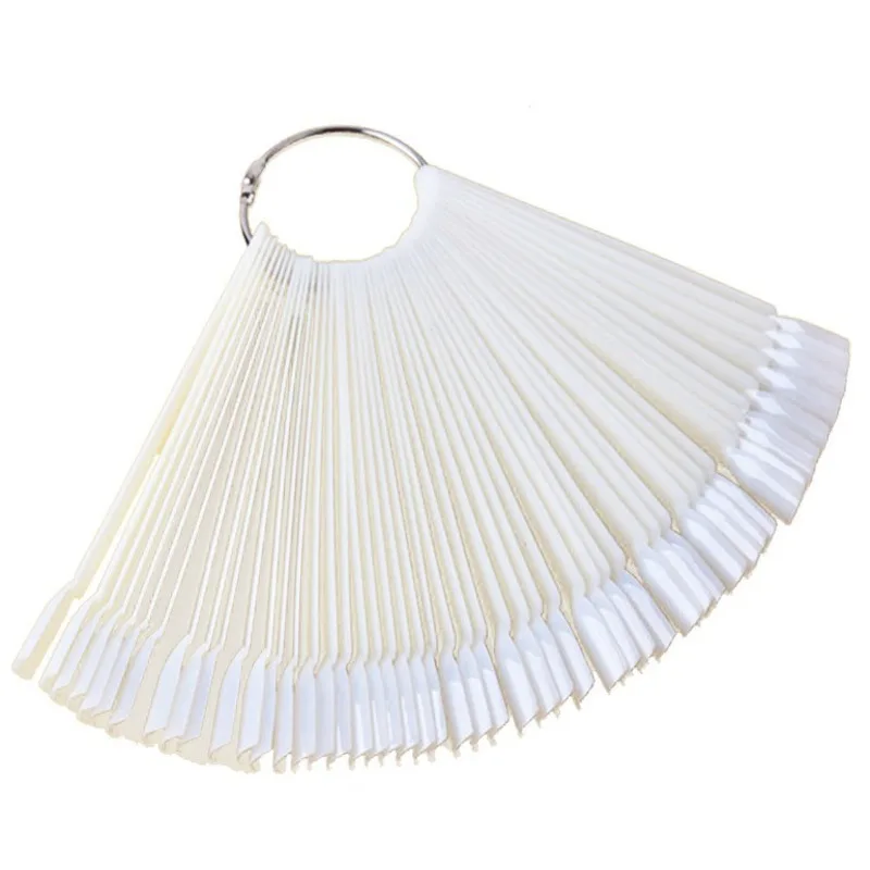 

50Pcs/Set Transparent White Fake Nail Stiletto Long Harf Cover False Artificial Nails Tips For Finger Salon Manicure Supply Diy
