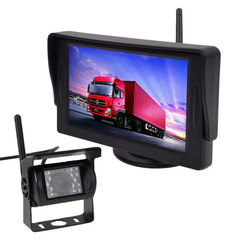 

Waterproof 4.3-Inch Monitor Built In Wireless Night Vision Car Rear View System With Camera For 12-24V Trailer Car Supplies