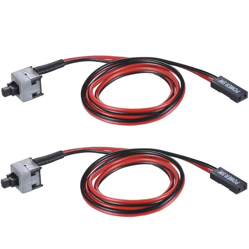 Новый-2 шт 2 Pin SW PC кабель питания вкл/выкл кнопка ATX компьютерный переключатель