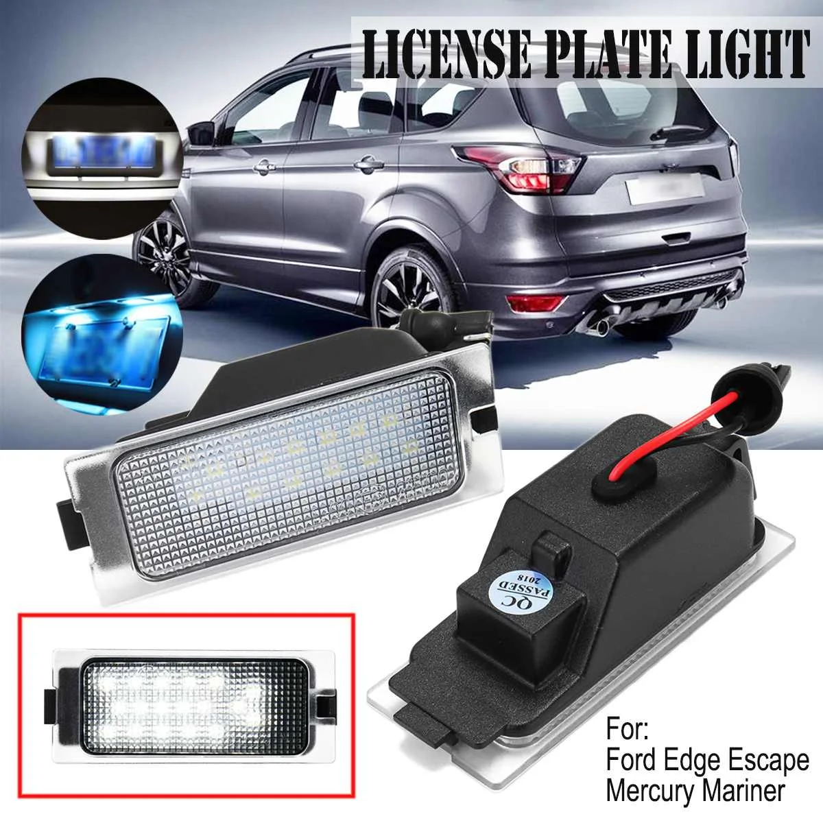 2x LED Car License Plate Light Assy For Ford Edge for Escape for