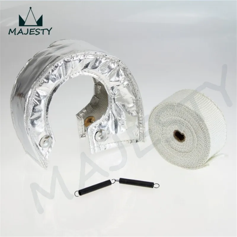 Argento Turbo Scudo Termico Coperta Copertura T 3 T3 + 30Ft Collettore Downpipe Wrap 2Mm Di Spessore