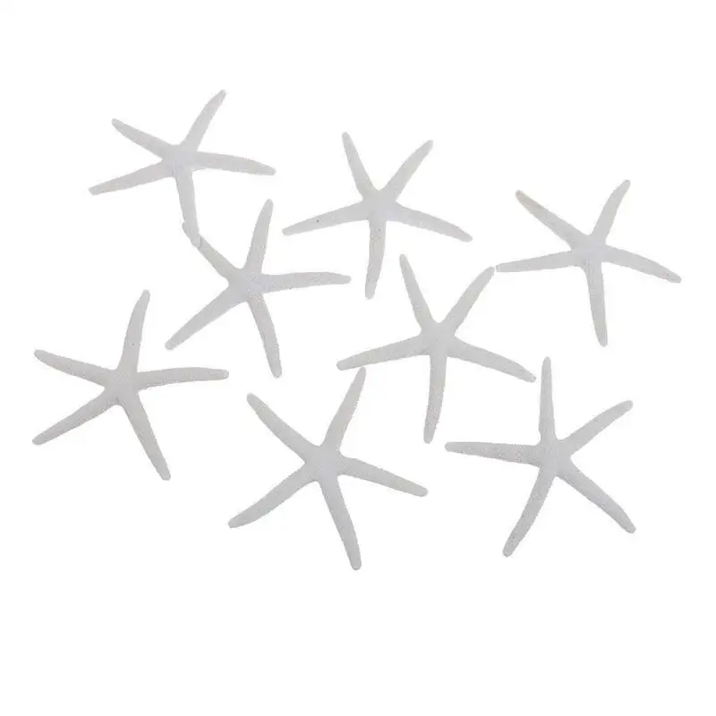 

8pcs Starfish Resin Ornament Aquarium Wedding Decoration 10cm White