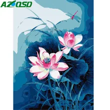 Картина azqsd по номерам краски Лотос пруд DIY Холст Картина Ручная Краска ed масляная краска цветок украшение дома K298