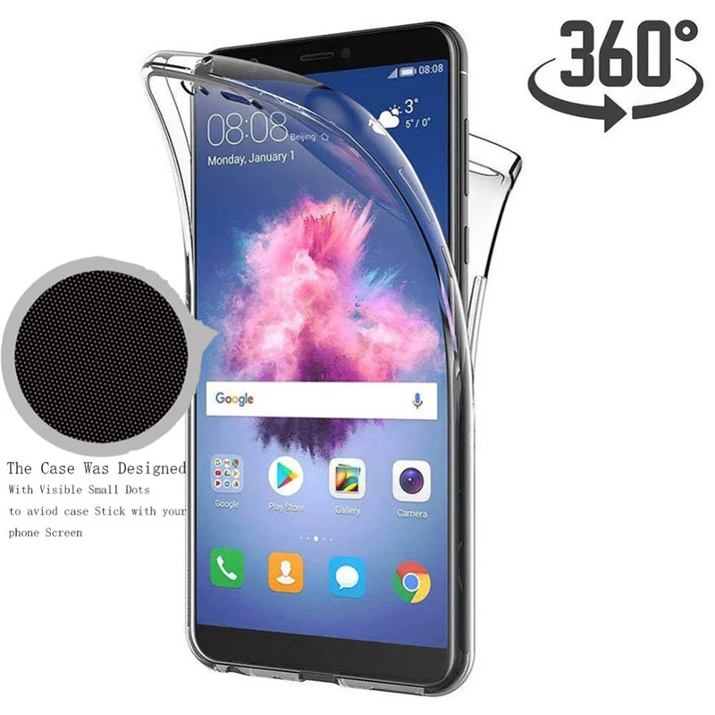 

360 Double Silicone Phone Case For Huawei P30 P20 P10 P9 P8 lite Pro Mate 20 10 P Smart Y9 2019 honor 10 8 lite Soft TPU Cover