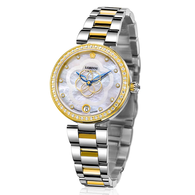Часы LOBINNI SwitzerlandWomen японские автоматические механические часы MIYOTA Sapphire Diamond