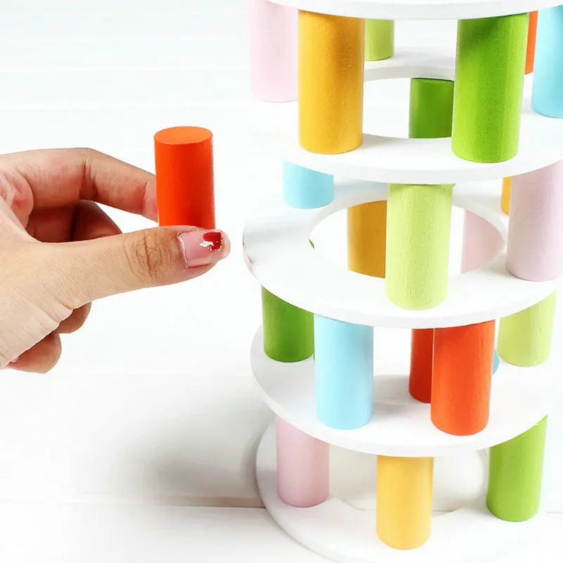 Multifunctional Disassembly Building Blocks Leaning Tower Pisa+Flight Chess Early Parent Child Intellectual Table Game Wood toys