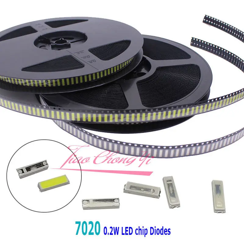 

7020 SMD LED Beads 3V 0.2W Cool white Red Blue Green LCD Backlight for TV Application 20-1000pcs