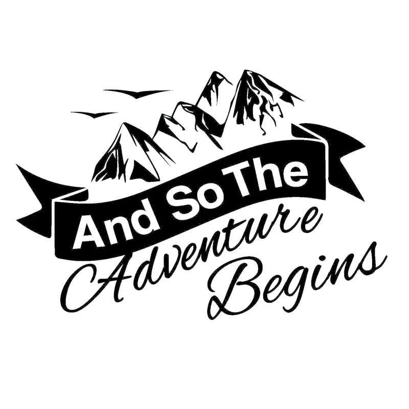 15*11.3cm And So The Adventure Begins Car Caravan Camper Van Laptop Vinyl Decal Sticker