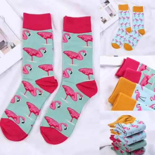 2018 новый стиль Фламинго Printeds унисекс Мужской мягкий хлопковый носок женские