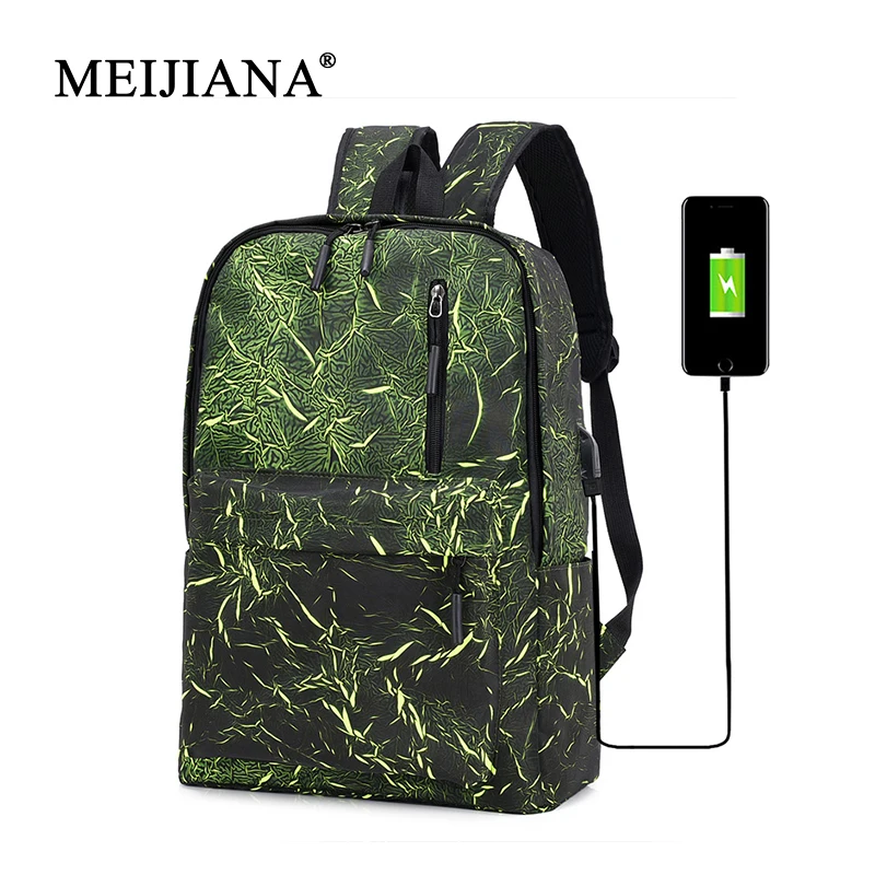 MeiJiaNa Студенческий ноутбук USB зарядка путешествия модный мужской рюкзак