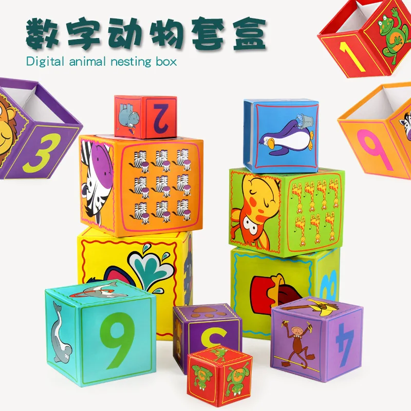 Kindergarten Pädagogisches Spielzeug 10-schicht Set Box kinder Digitale Form Gepaart Große Set Von Boxen