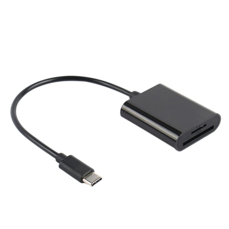 

USB Type C Card Reader,USB 3.0 2-in-1 Card Reader Work SD /Micro SD /TF Card for Mac Book Pro Samsung Galaxy S9 S8 Notebook