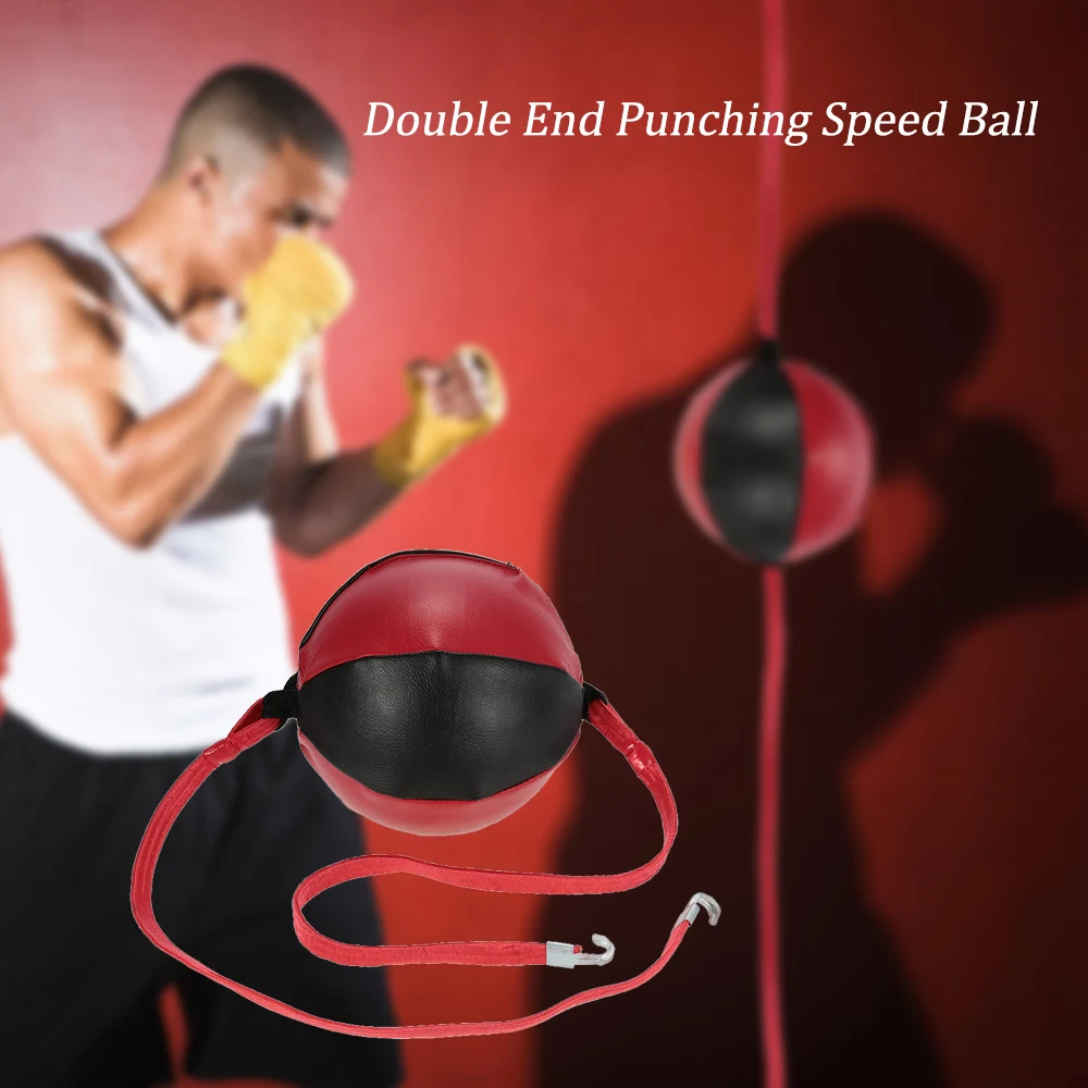 

Boxing Speed Ball Double End Punching Speed Ball Striking Punching Ball Solid Leather Sporting Fitness MMA Boxing Training Gear