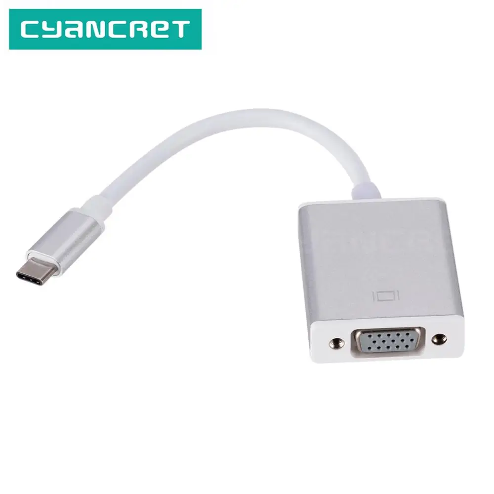 

Video Cable Type-C Adapter Dock Hub USB C 3.1 to VGA 1080P HD Converter for Phone MacBook Chromebook Laptop Monitor Projector TV
