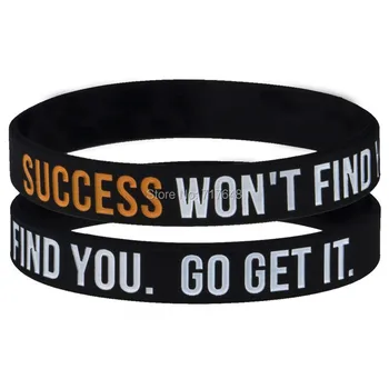

100pcs Daily Discipline Motivating Success Won't Find You Go Get It wristband silicone bracelets free shipping by epacket A