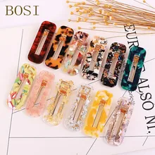 Новые Акриловые зажимы для волос мода для женщин девушек заколка для волос леопард Геометрическая квадратная форма заколки-пряжки для волос ювелирные изделия