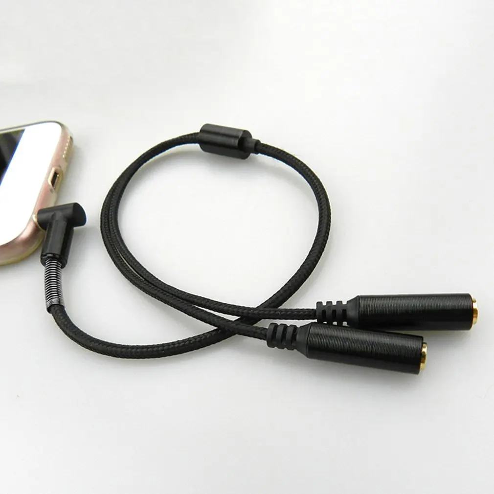 2-в-1 3,5 мм сплиттер для наушников кабель 1 штекер 2 Женский Y Splitter адаптер стерео расширение оплетка аудио кабель