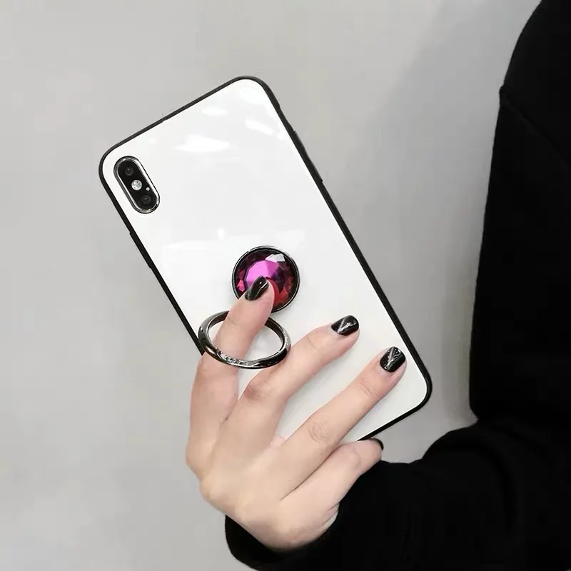 Novelty Sparkling Diamond Plated Metal Phone Ring stand holder Sticker for iPhone iPad Huawei Universal cellphone accessories