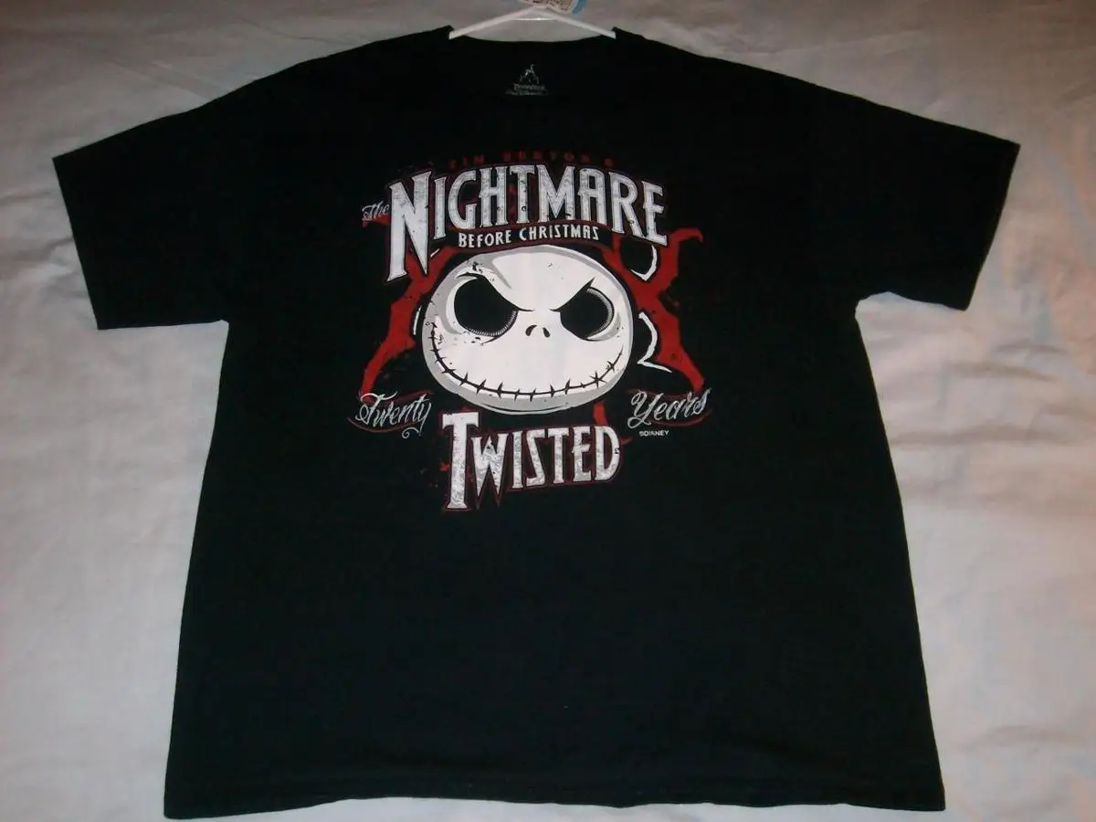 Дешево Кошмар перед Рождеством 20 витой лет Джек черная футболка для взрослых большой используется