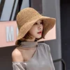 Fashion Lady Straw Hat Women Summer Sun Visor Sunhat Panama Boater Floppy Bucket Cap Female Woman Summer Hat Straw Beach 1