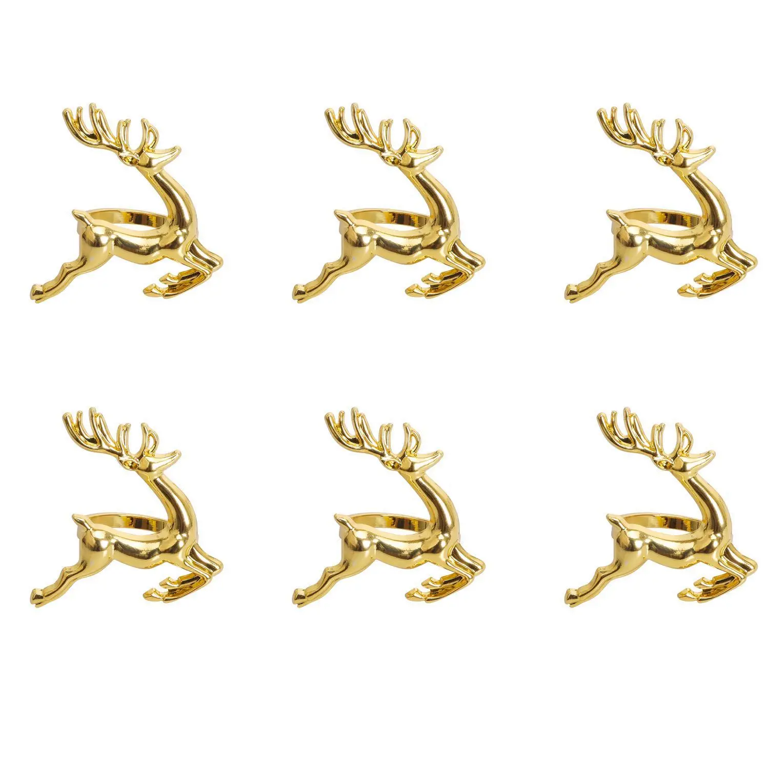 

Napkin Rings 6Pcs Gold Elk Chic Napkin Rings for Place Settings Wedding Receptions Christmas Thanksgiving and Home Kitchen