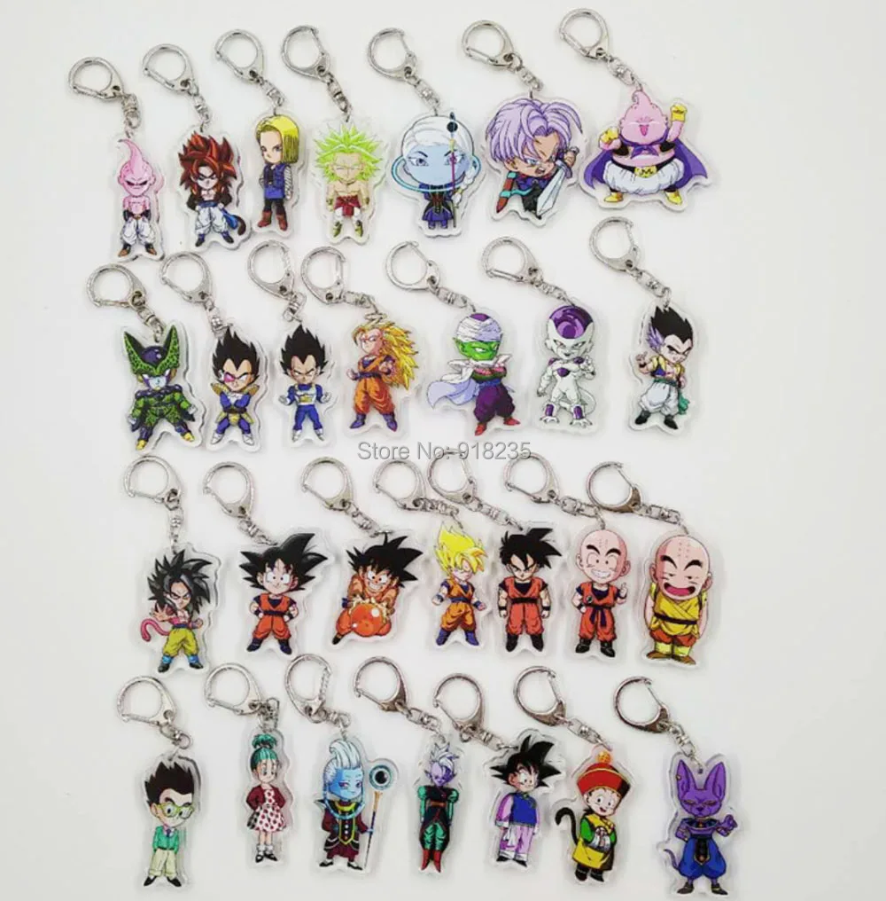 

DRAGON BALL Goku Kakarotto Majin Buu Piccolo Vegeta Acrylic Pendant Keychain For Kids Gifts SYTJ