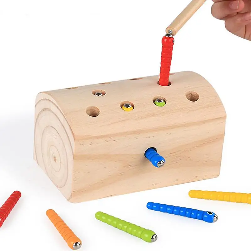 

Insect Catching Cognition Match Game Toy Cute Magnetic Wooden Play Set for Children Early Education
