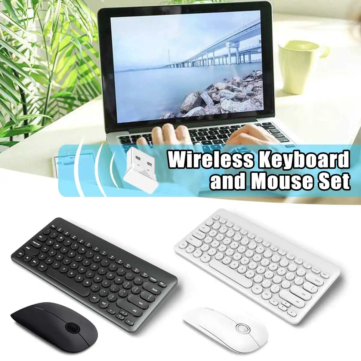 

2.4G Wireless Mini Keyboard And 1600DPI Mouse Set Combo Portable Office Mice Professional Gaming Keyboard With Mouse