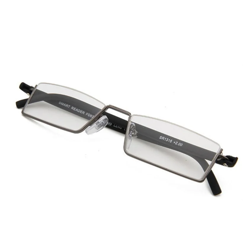 XojoX Для мужчин, очки для чтения, Для женщин противоусталостные модные половина оправы для очков, Портативный дальнозоркости диоптрий очки 1,0 1,5 2,0 2,5 3,0