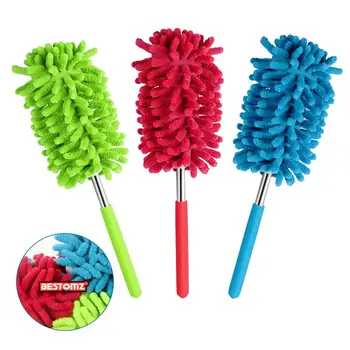 

3pcs Telescoping Microfiber Hand Dusters Anti-Static Chenille Dusting Brush With Extendable Pole For Car Kitchen House Cleaning