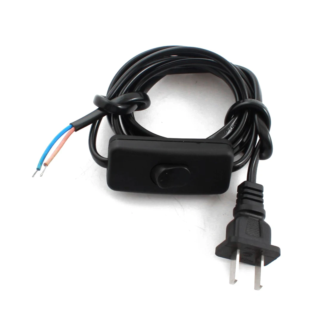 

US Plug 1.8M Power Cord on/off Button Switch AC110V 3A AC250V 6A Black