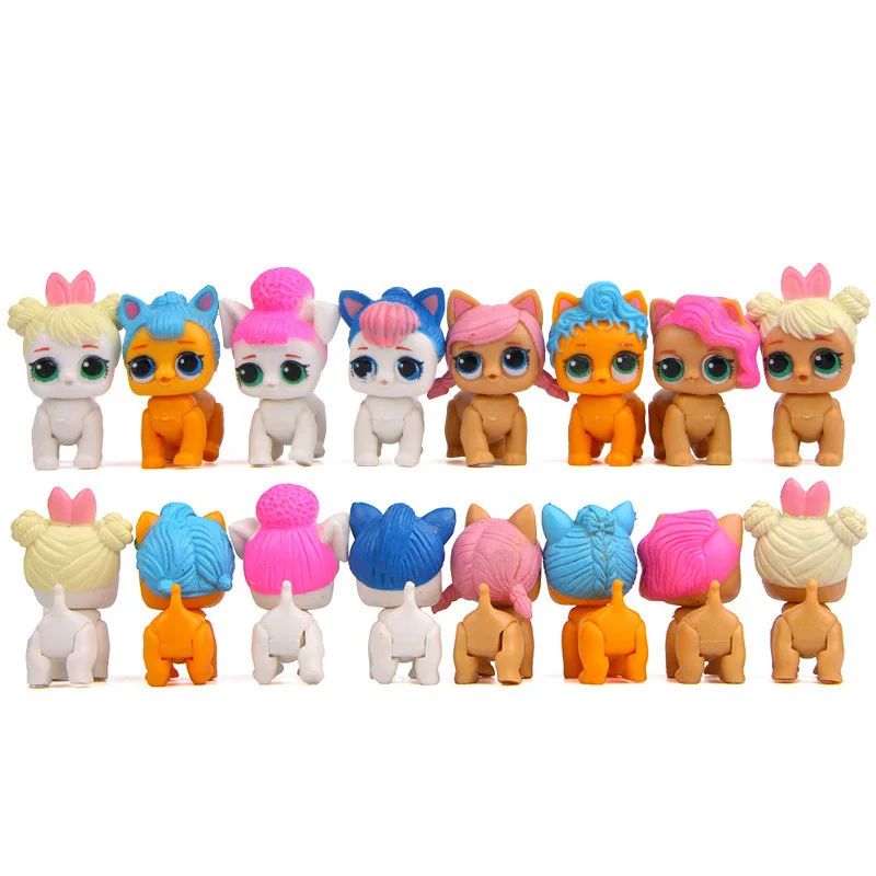 8pcs lol Pony Unicorn Serie Pets DOLL Action Figures Model Toy Bag Little Pet Shop Mini Toy Animal Cat Dog Toys For Children
