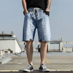 Men's jeans 2019 summer new slimline harem jean solid color jeans five-point trousers loose casual youth men's wear Men's jeans 2019 summer new slimline harem jean solid color jeans five-point trousers loose casual youth men's wear
