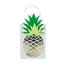 4PCS High Quality Summer Fruit Birthday Party Hot Gold Pineapple Shaped Paper Bag Gift Bag Shopping Bag