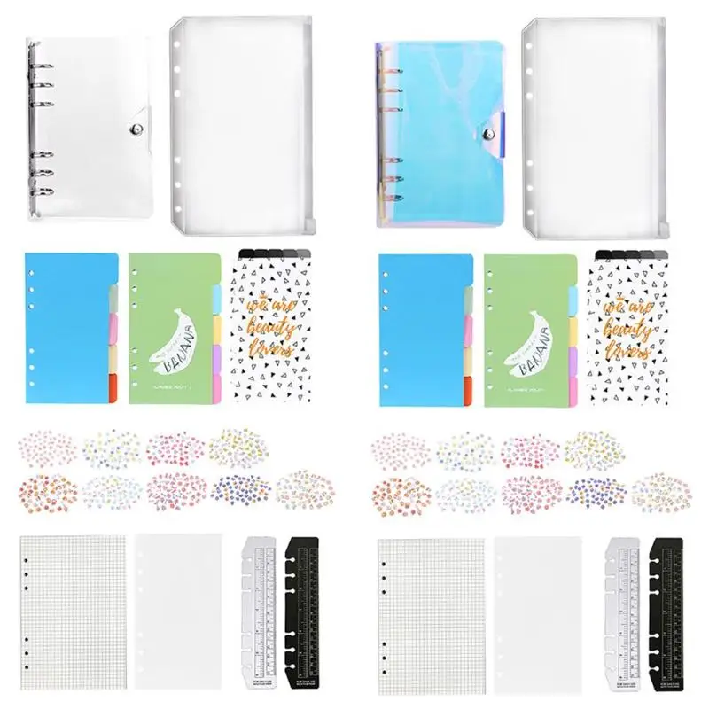 

PVC A5 A6 Loose-Leaf Set Notebook Diary Replace Binder Hand Account Notepad Inner Pages Inner Cores School Office Stationery Set