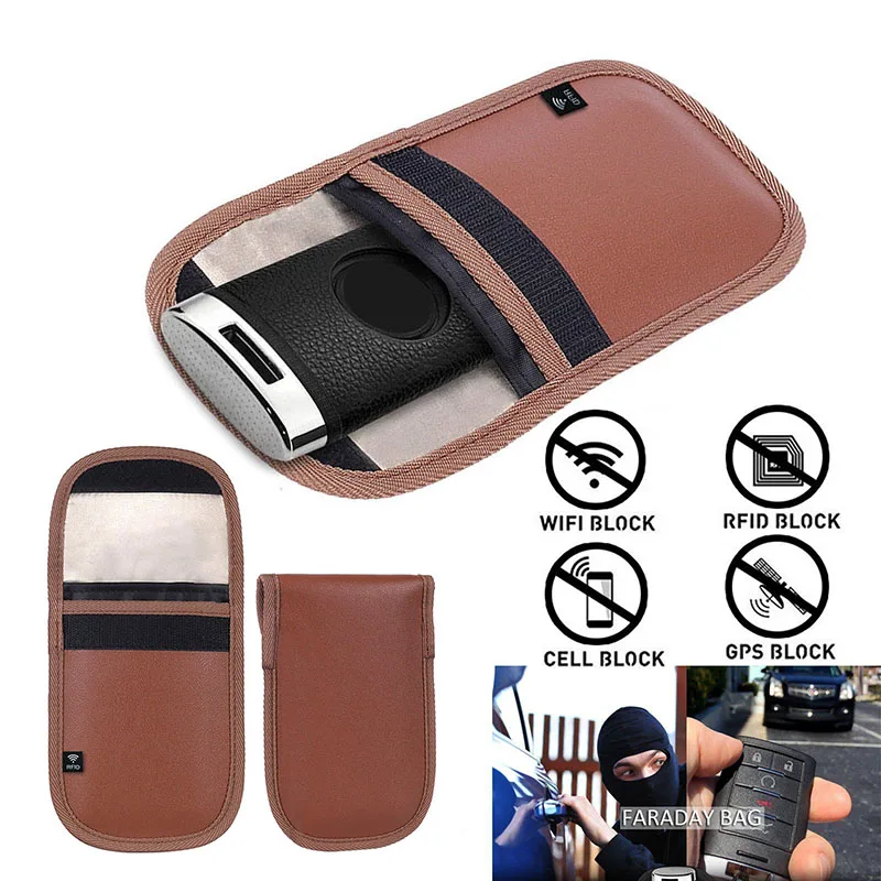 

Anti-theft RFID Signal Blocking Keyless Entry Car Key Cover Pouch Case Bag