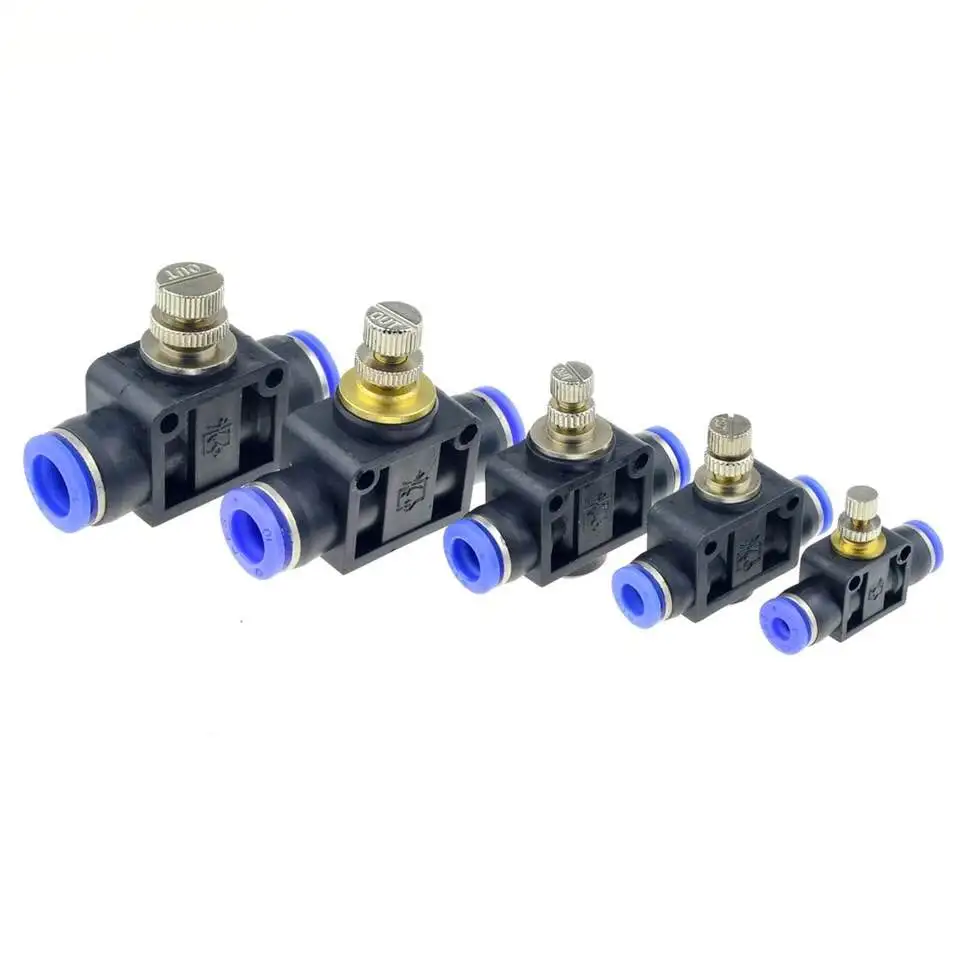 

Single throttle valve pneumatic flow speed controller valve LSA 4 SLSA 6 SLSA 8 SLSA 10 SLSA 12 Adjustable air pipe fittings