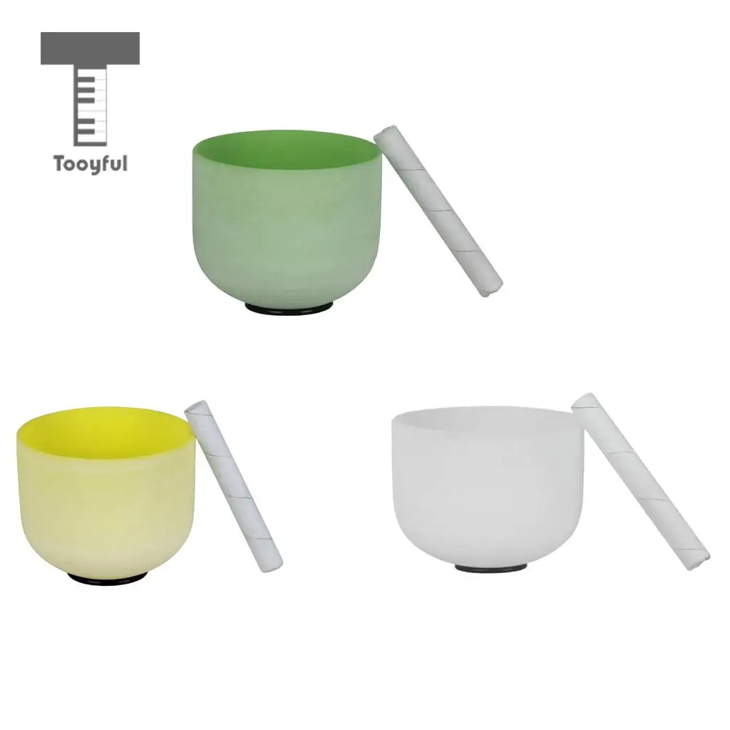 

Tooyful 8'' B Tone Crystal Singing Bowl&Suede Mallet for Yoga Meditation Gift