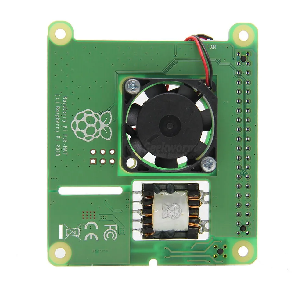 Raspberry Pi 3 B + PoE HAT IEEE802.3af 5 в 2.5A выходная мощность по Ethernet Плата расширения вентилятор
