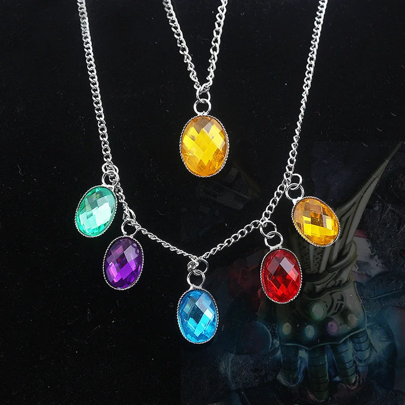 

Endgame Infinity Stones Necklace Infinity Gauntlet Cosplay Accessory Thanos Cos Relity Stone Tesseract Halloween Kid Gift