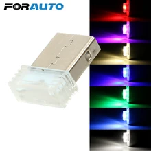 FORAUTO Mini USB декоративный светодиодный светильник для автомобиля, атмосферное освещение, лампа для автомобиля-Стайлинг, авто Внутреннее освещение, аварийное освещение