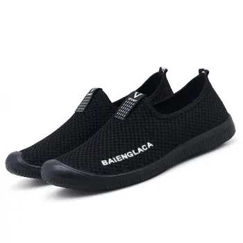 

Spring Men's Casual Shoes Fashion Slip On Loafer Flats Breathable Flyknit Running Shoes Sneakers For Men Sports Shoes For Male