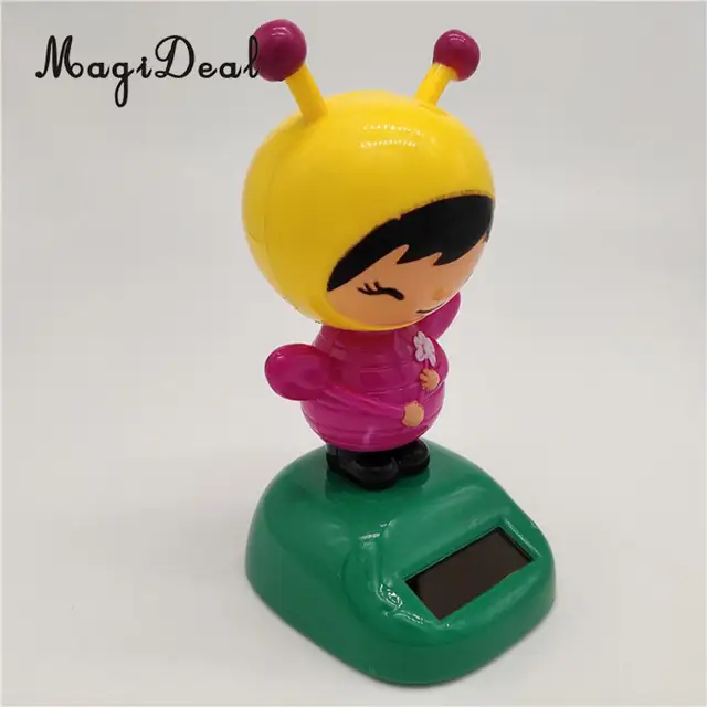 Dancing Bee Girl Figure Model - Solar Power Model Doll Figurine Statue Kid Educational Science Toy Gift Home Decor 2