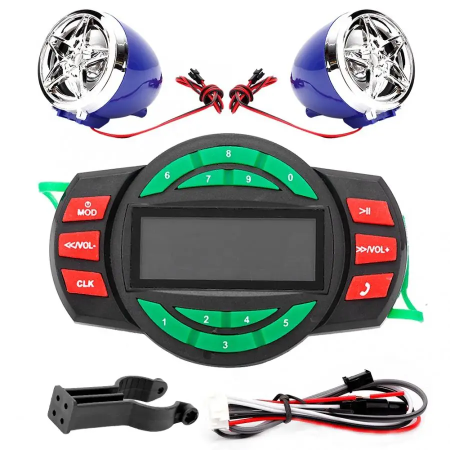 Автомобильное зарядное устройство водонепроницаемый LCD мотоцикл MP3 плеер BT FM