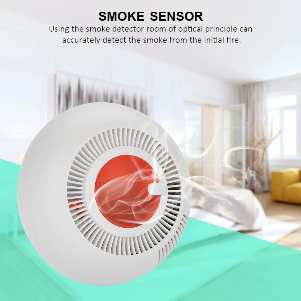 

3V Ceiling Fire Alarm Detector Photoelectric Smoke Sensor Home Security Accessory Over 85DB Alarming Volume