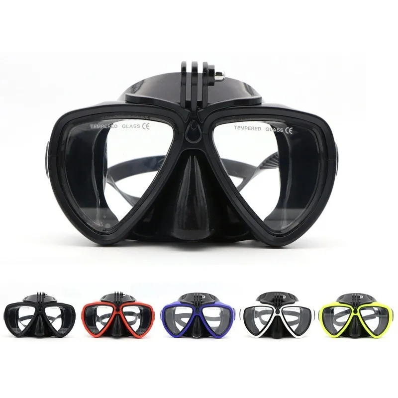 

Scuba Underwater Anti Fog Camera Mount Stand Diving Masks Anti-skid Tempered Glass Silicone PVC Swimming Masks Goggles