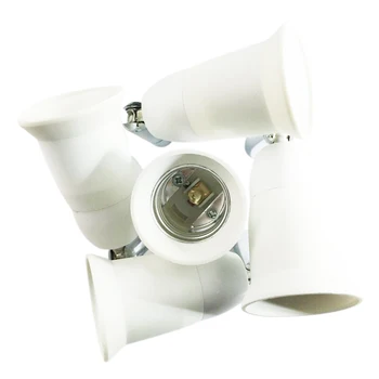 

LICG-E27 5 in 1 LED Light Lamp Bulb Adapter Converter Split Splitter Base Socket